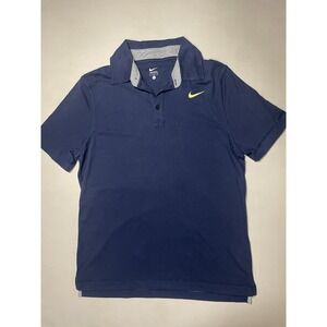 Nike Men's Blue Polo Shirt with Logo Size L